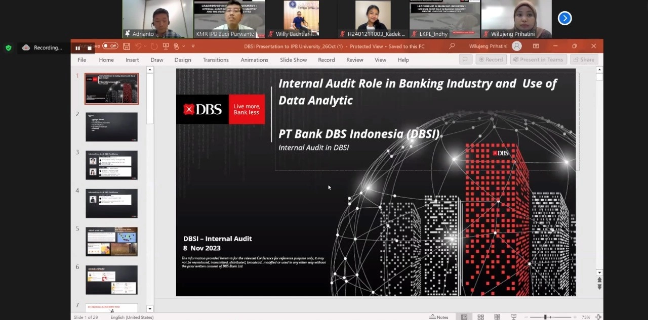Kerjasama Penyelenggaraan Webinar Kepemimpinan pada Industri Perbankan antara LKPE IPB dan DBS Bank Indonesia